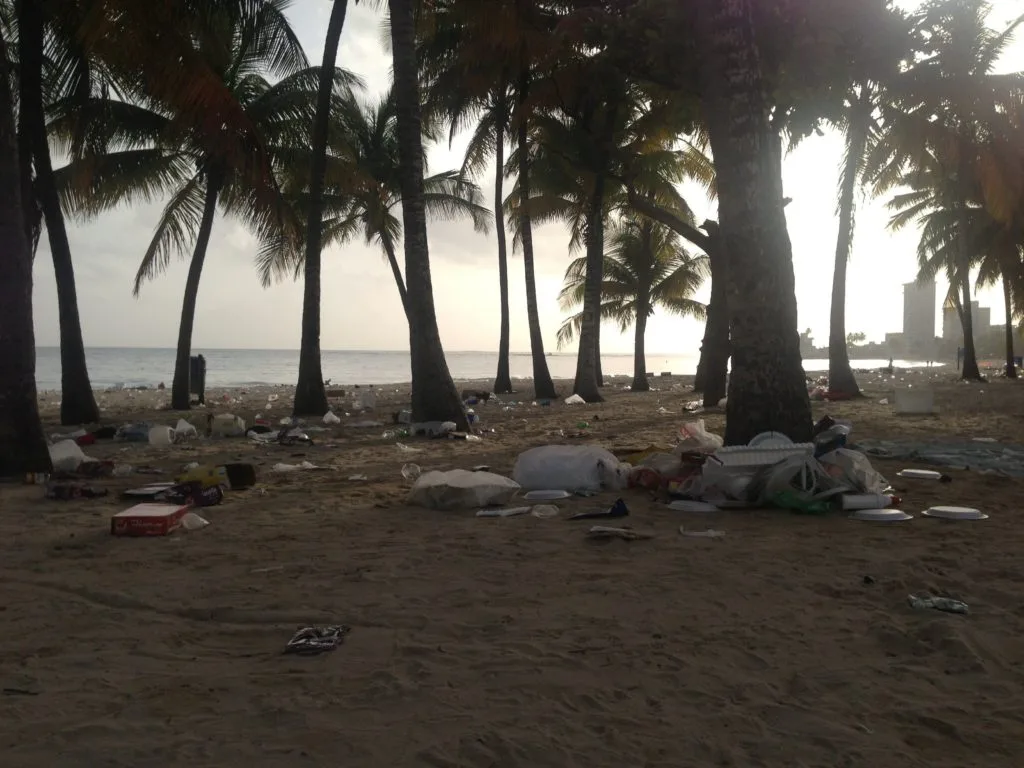 Isla Verde Beach trash