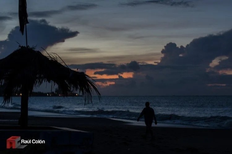 Sunset in Isla Verde in front of Cafe la Plage