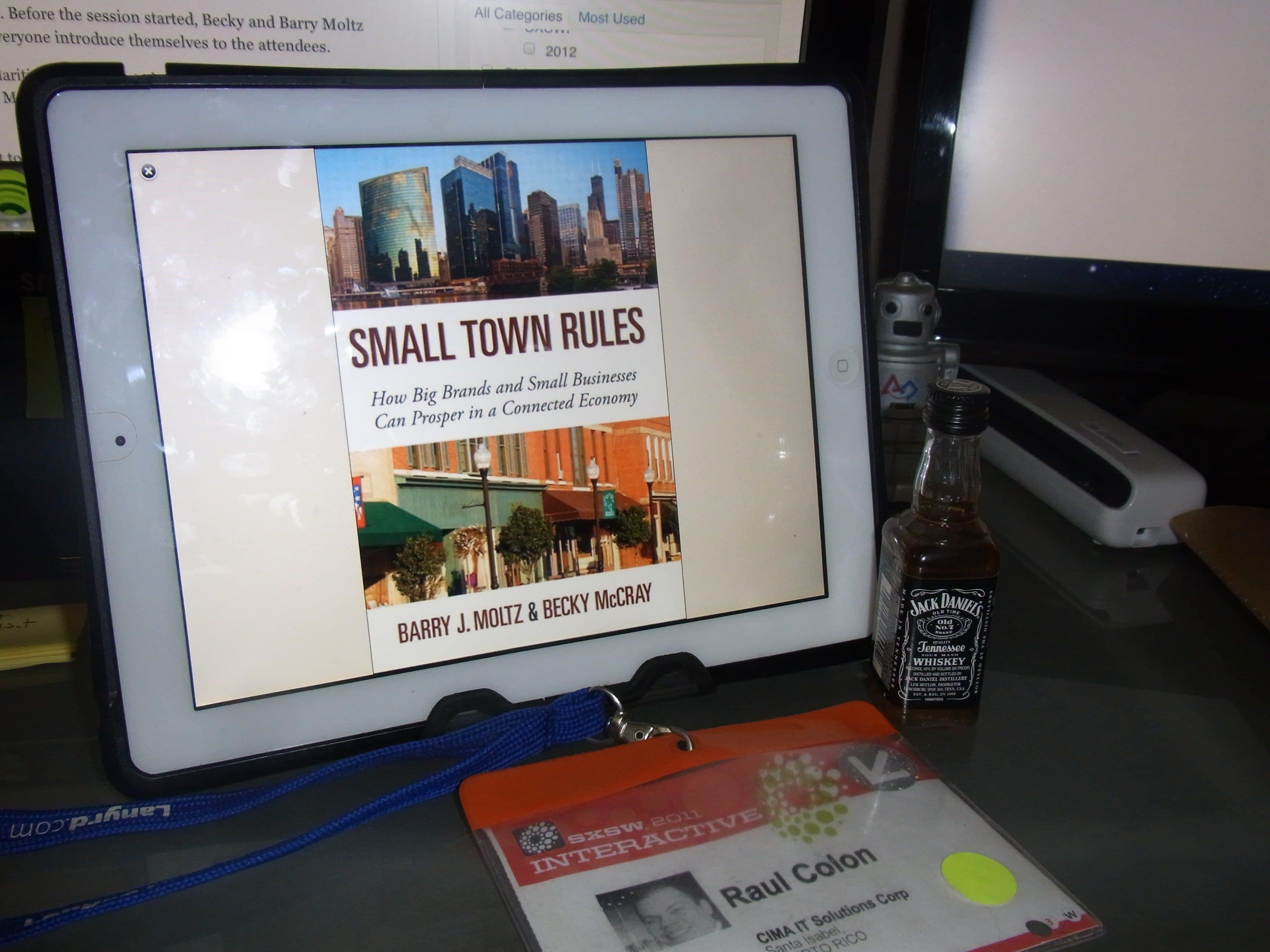 Reading Small Town Rules by Becky McCray and Barry Moltz with memories of when I met them.