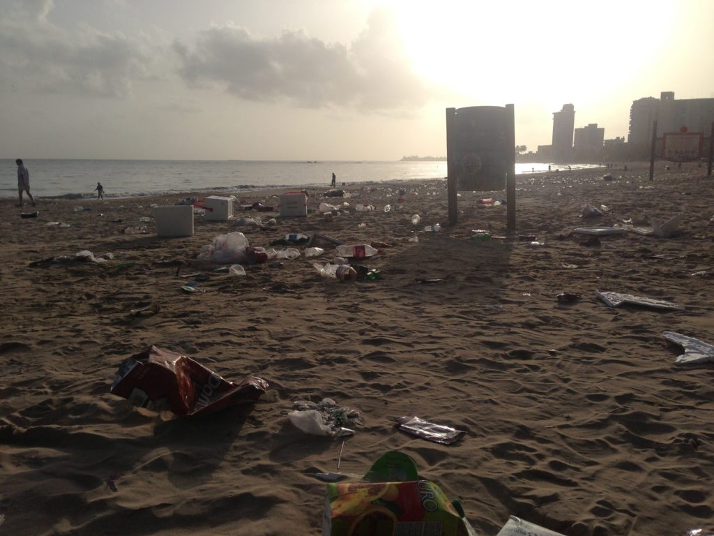 Isla Verde Beach trash