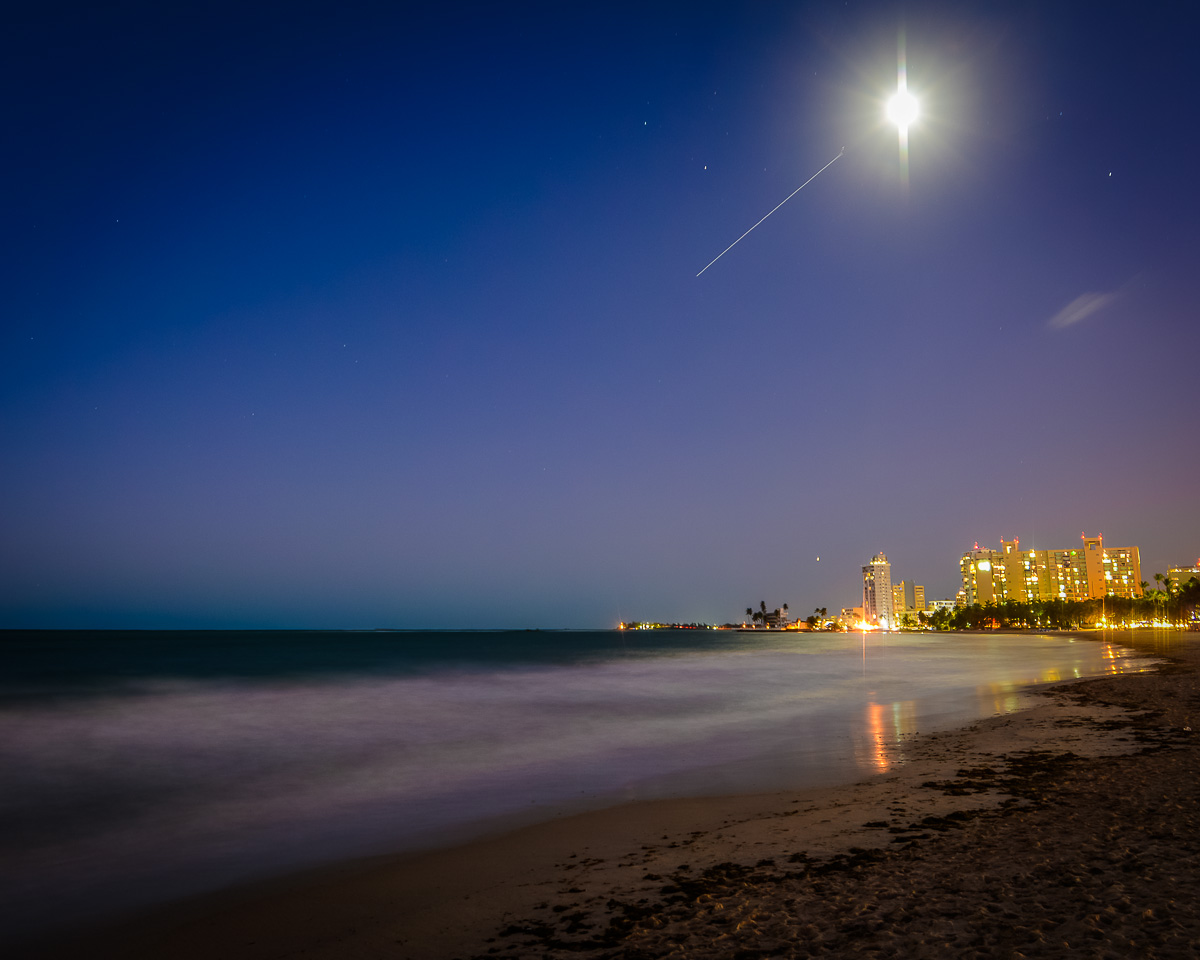 I caught the Light Trail of the International Space Station from Isla Verde Beach.