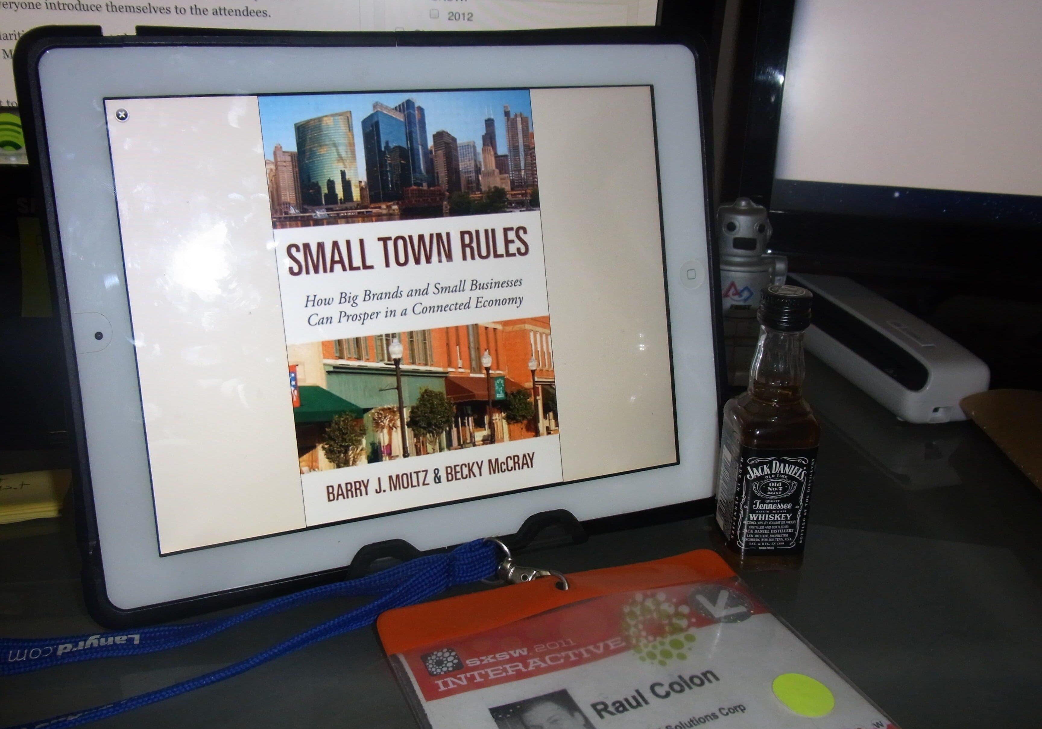 Reading Small Town Rules by Becky McCray and Barry Moltz with memories of when I met them.