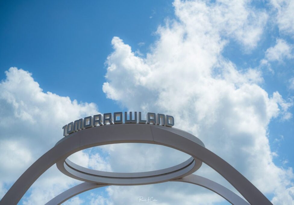 Tomorrowland Sign in Disney World’s Magic Kingdom