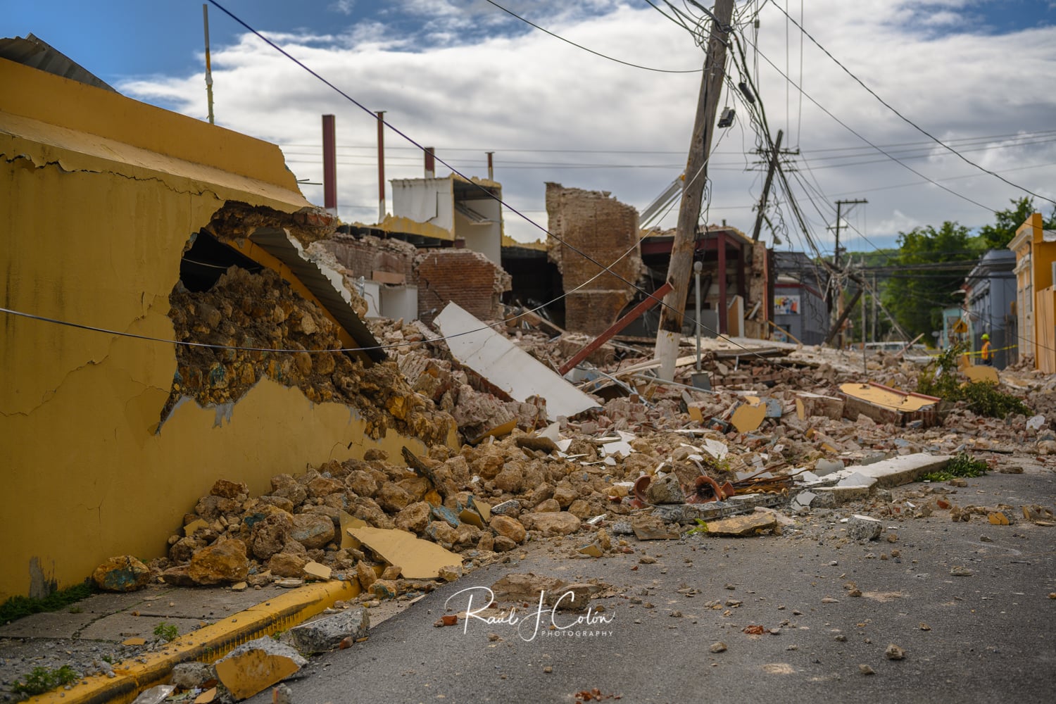 Guayanilla, Puerto Rico on the third day after two large earthquakes shook it.