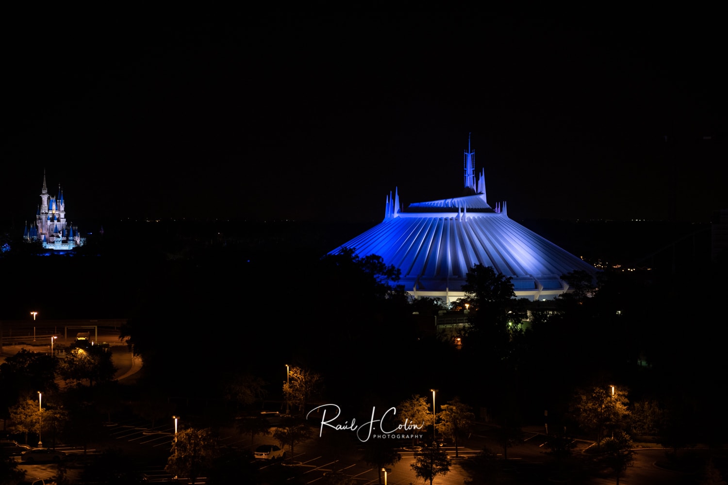 Tomorrowland and Space Mountain at Night - Disney’s Magic Kingdom