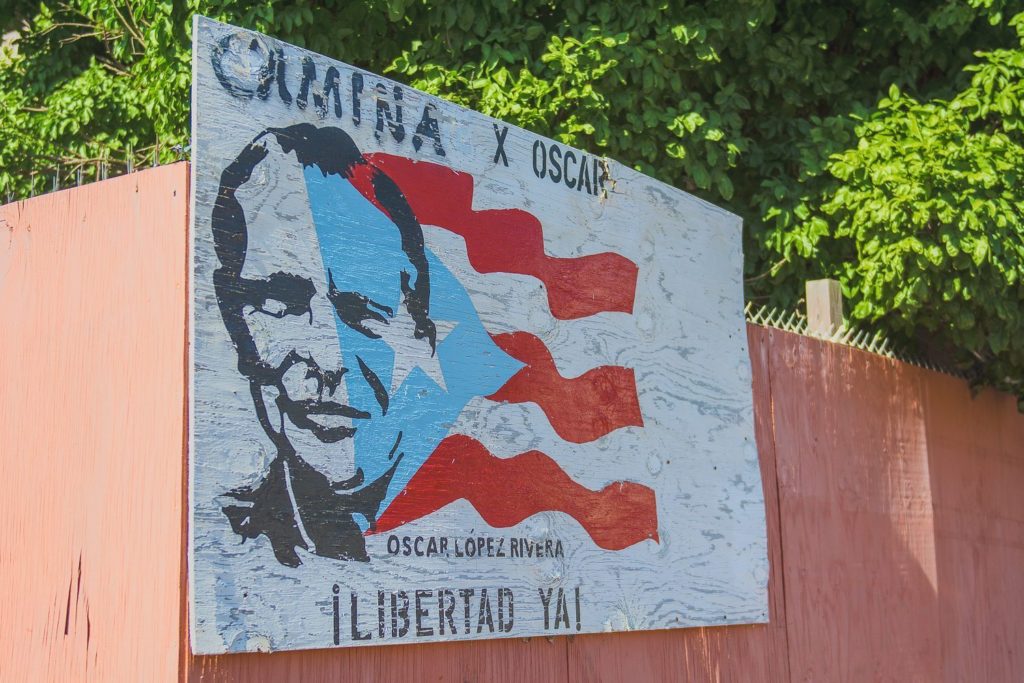 Oscar Lopez Rivera Sign in Cabo Rojo
