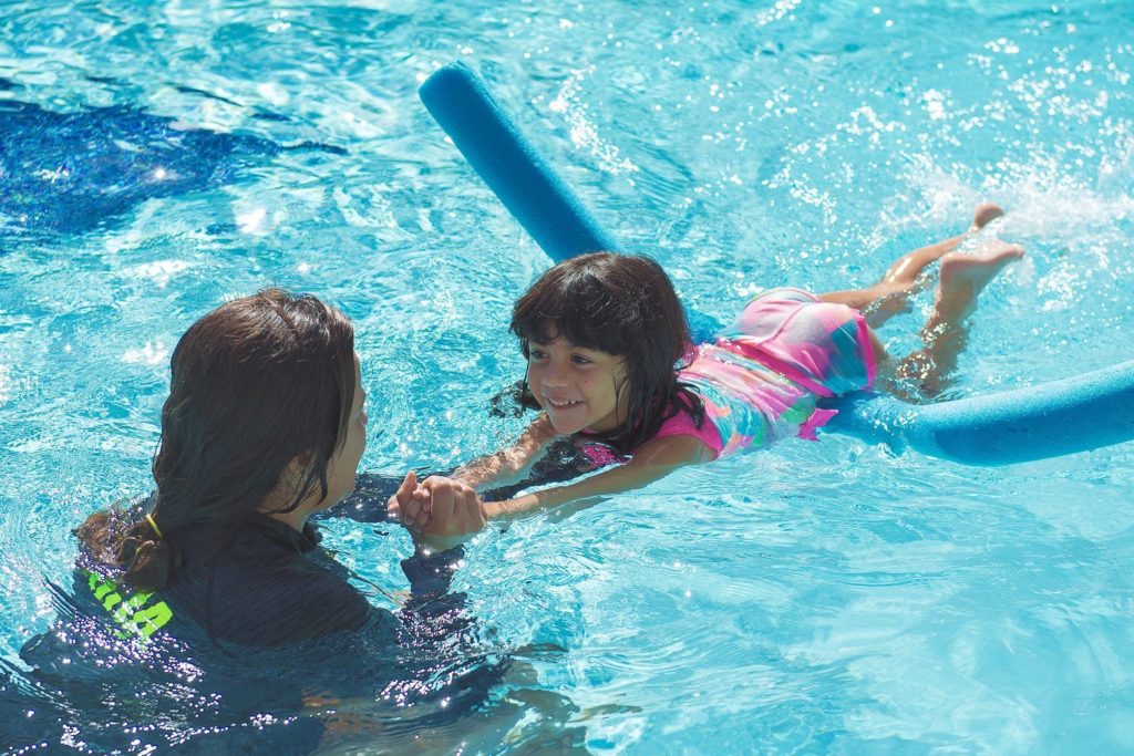 Daniela went into her 2nd swimming class with a smile and left with a smile.