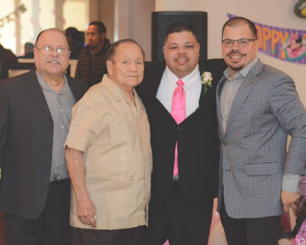 Dad, Abuelo Nacho, Javier, and Me on Javier's Wedding Day